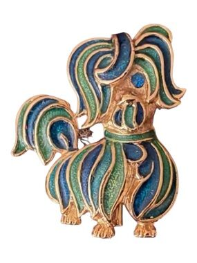 Vintage 60s Dog Brooch Pin